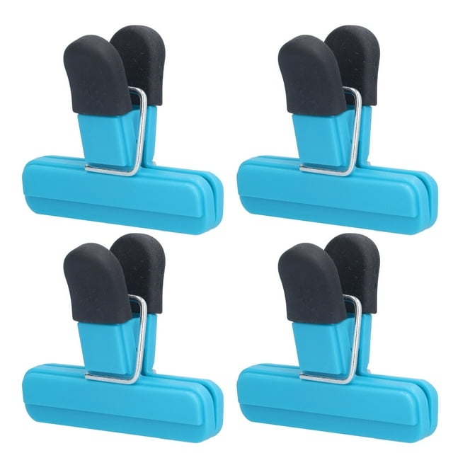 Food Bag Clip, Chip Clip 10Pcs Blue Non Slip For Family For Cook For Kitchen Large