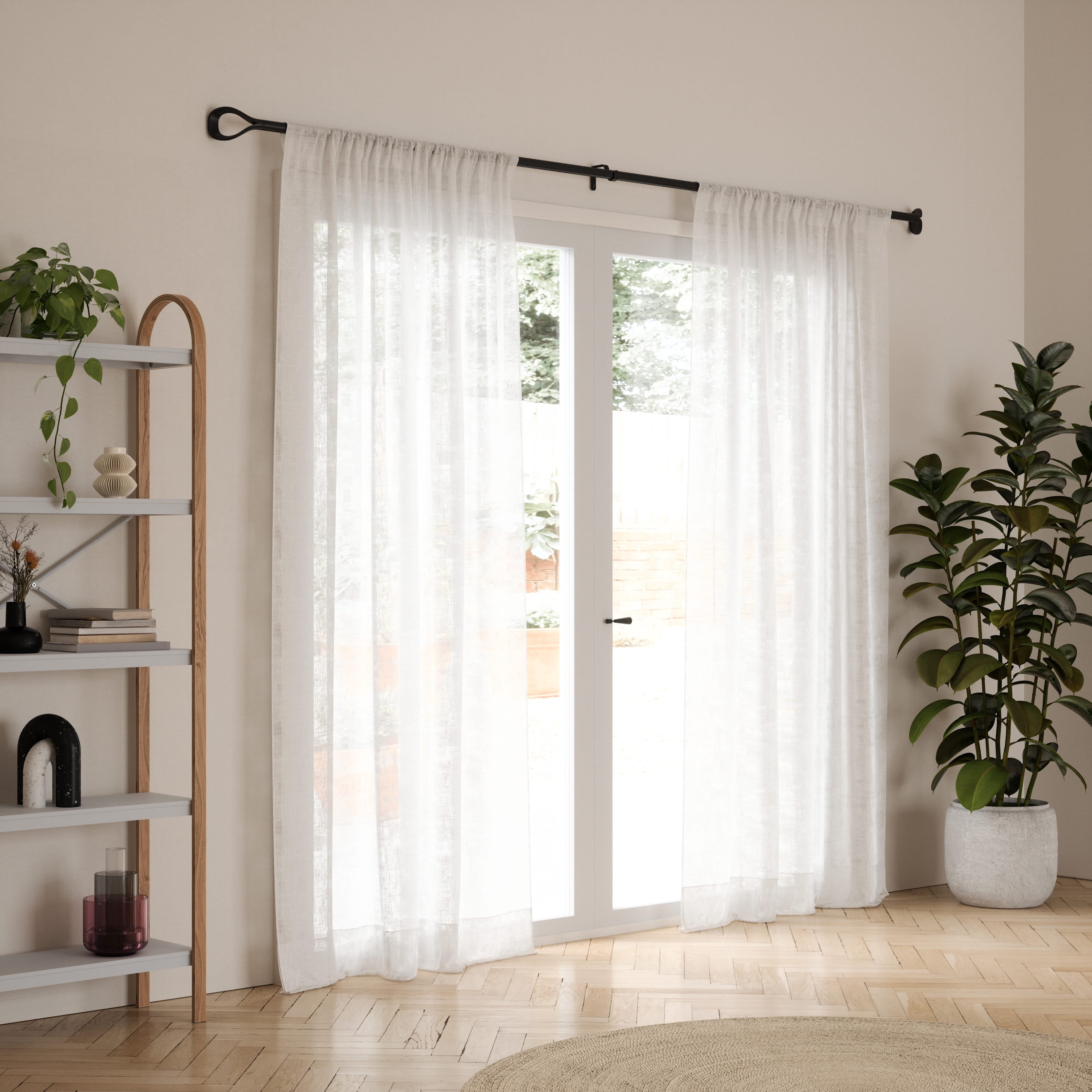 Umbra 1" Lasso Curtain Rod, 44-120", Black