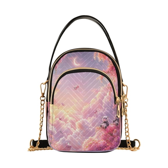 DIXRUYEE Cross Body Fashion Shoulder Waist Purse Bags Whimsical Panda Realm Pocket Handbags