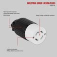 thumbnail image 2 of ENERLITES NEMA L15-30R Locking Cord Connector, 30A, 250V, 3-Phase, 3P, 4W, Industrial Grade, Grounding, 66802-BK, Black, 2 of 5