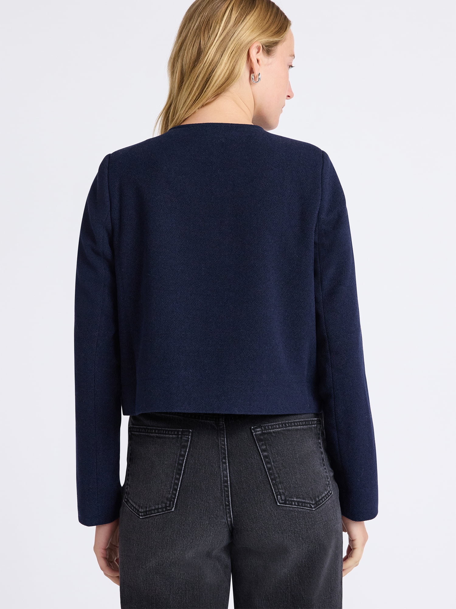 Free Assembly Women's Bow Front Cropped Jacket, Sizes XS-XXL