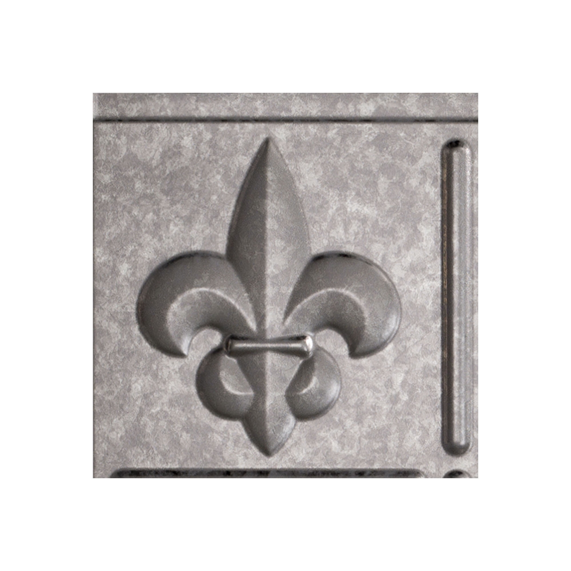 Fasade Easy Installation Fleur de Lis Galvanized Steel Backsplash Panel for Kitchen and Bathrooms (6