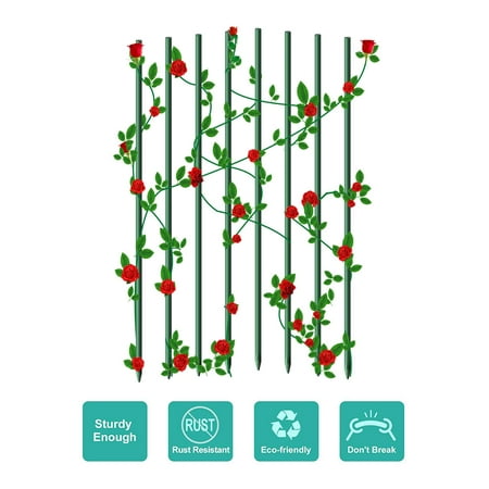 Fiberglass Stone - Ecostake Garden Plants Stakes for Plants Tree Supporting Fence Post Hollow Fiberglass Rod 7ft 20Pack 7/16