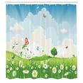 thumbnail image 3 of Ambesonne Meadow Shower Curtain, Spring Time Sunny Landscape, 69"Wx70"L, Multicolor, 3 of 5
