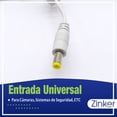thumbnail image 3 of Eliminador 12V 2A Zinker Cámaras DE Seguridad CCTV o Tiras Led PARA exteriores Contra Agua V1 Eliminador 12 Voltios 2 Amperes, 3 of 4