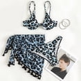 thumbnail image 4 of Ladies Split Swimsuit Comfortable Fashion Printed 3-Piece Knotted Swimming Suit Push Up Wrap Beachwear Gather Bikini Set, 4 of 18