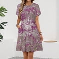 thumbnail image 2 of Jouy Pattern Sundress Short Sleeve Dress Summer Women Clothes Dress for Women Dresses, 2 of 7