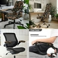 thumbnail image 2 of Xoenoiee Mushroom Leaf Print 3 Pieces Office Chair Cover with Armrest Pad Covers, Water Resistant Dining Chair Cover Soft Desk Computer Chair Slipcover with Elastic Edge for Armchair, L, 2 of 6