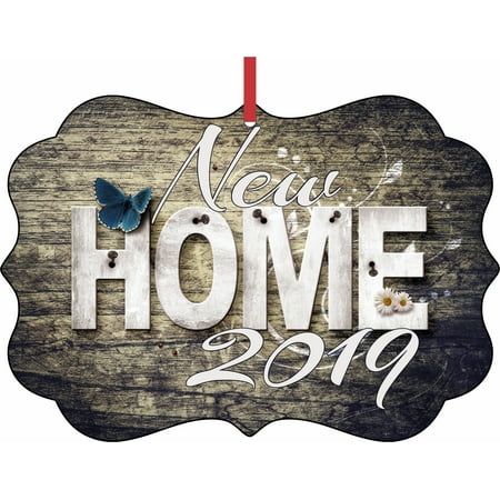 Neighbours Christmas 2019 Ornament New Home 2019 Wood Print Elegant Aluminum SemiGloss Christmas Ornament Tree Decoration - Unique Modern Novelty Tree Décor Favors ()