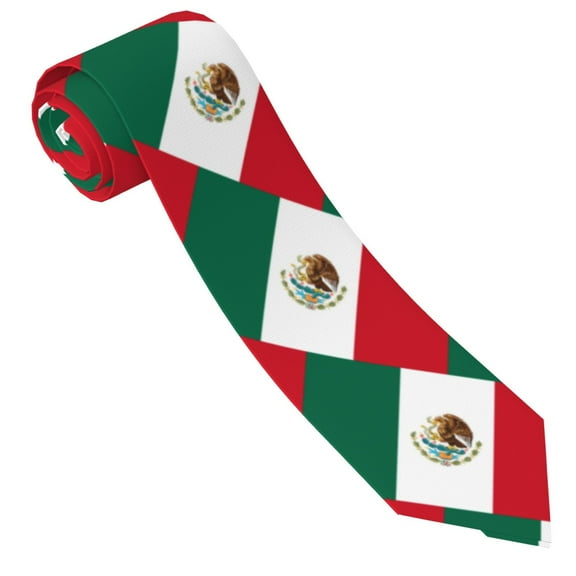 Mexican Flag Tie For Men Funny Neckties Fashion Gentleman Soft Comfortable Ties