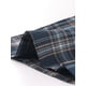 thumbnail image 5 of Pantalones largos rectos de cintura elástica con botones y cremallera de cuadros para mujer Inspire Chic en azul oscuro y beige, 5 of 6
