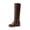 DARK BROWN, variant on DREAM PAIRS Women's Knee High Cowboy Boots Western Tall Boots Square Toe Pull-On Boots with Embroidery Vintage Style