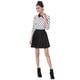 thumbnail image 4 of Disfraz de Halloween para mujer Polka Dots Contraste Peter Pan Collar Top 3/4 Mangas Blusa Camisa Blanco XS Allegra K, 4 of 7