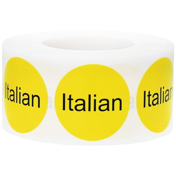 Italian Deli Grocery Store Food Yellow Labels | 1" Round - 500 Pack