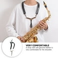 thumbnail image 3 of Miangastore Universal Shoulder Strap Genuine Leather Harness Strap for Saxophone (Black), 3 of 9