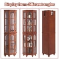 thumbnail image 5 of HIUU Corner Storage Cabinet with 4 Adjustable Shelves,Tall Corner Display Cabinet with LED Light and Solid Wood Legs for Living Room,Hallway (Walnut), 5 of 10