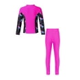 thumbnail image 2 of Haitryli Kids Girls Long Sleeve 2 Piece Swimwear Rash Guard Swim Shirt with Leggings Surfing Diving Wet Suits Hot Pink 10, 2 of 7