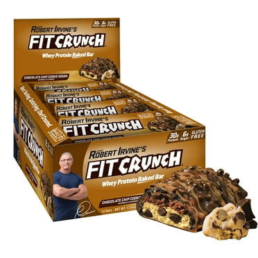 Fit Crunch Protein Bar, Chocolate Chip Cookie Dough, 30g Protein, 12 ct.