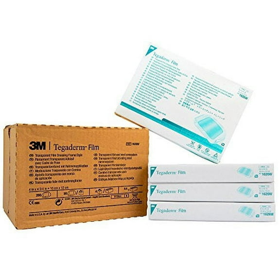 Tegaderm 1626w Transparent Film Dressing 4" x 4.75" - Case of 200