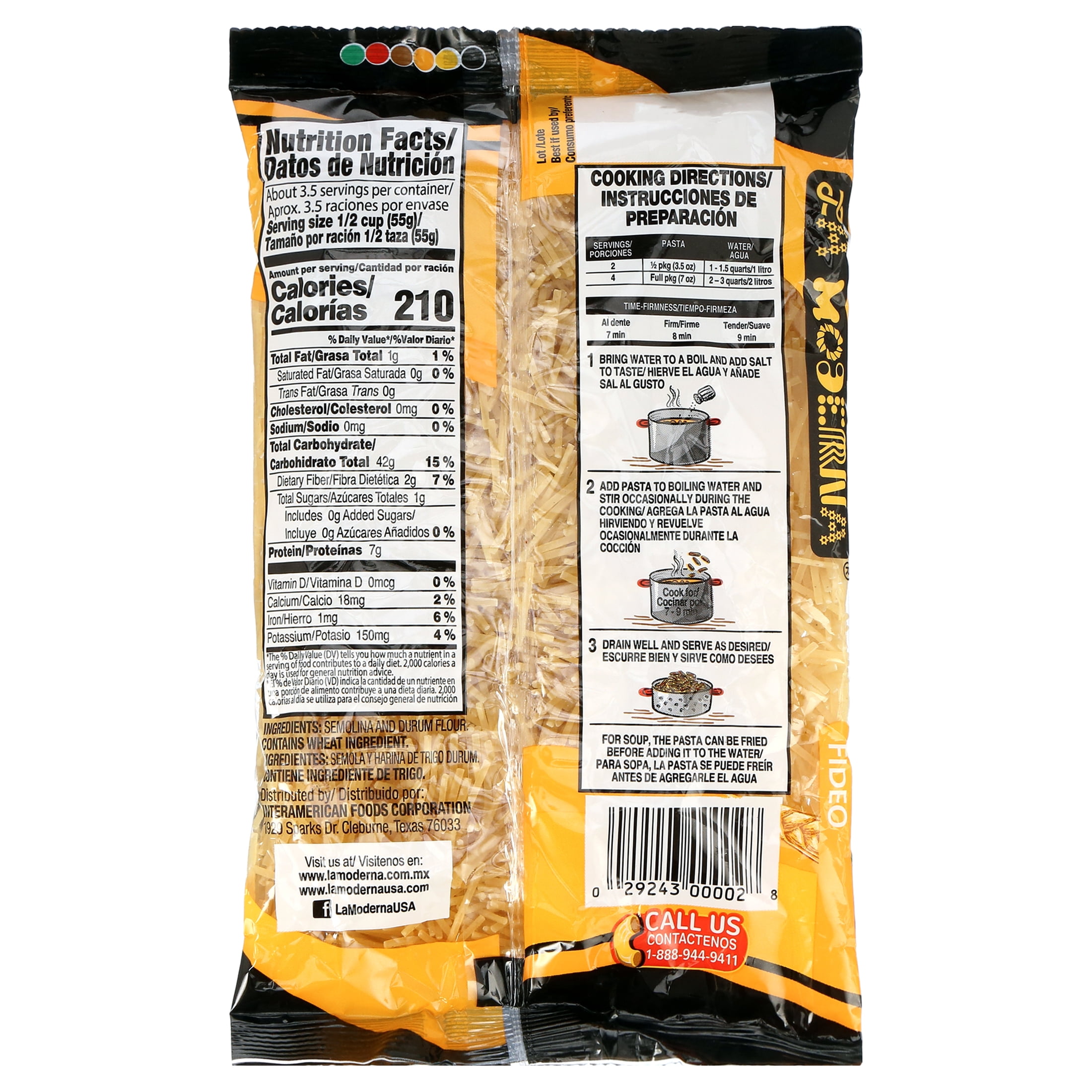 La Moderna Fideo Macaroni, 7.05 oz