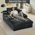 thumbnail image 5 of Rophefx 75.9" Oversized Chair Chaise Lounge Indoor, Cloud Sofa Bed with Cup holder,Sleeper Reading Chair Couch for Living Room, Bedroom,Grey, 5 of 7