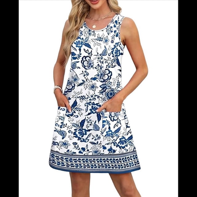 Vestidos de Verano para Mujer, Vestido Informal con Bolsillo, para Playa, para Cubrirse, Traje de Baño. Color 3 L