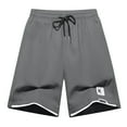 thumbnail image 2 of Jyeity Shorts for Men Zipper Sporty Casual Breathable Solid Elastic Waist Workout Dark Gray Shorts, 2 of 3