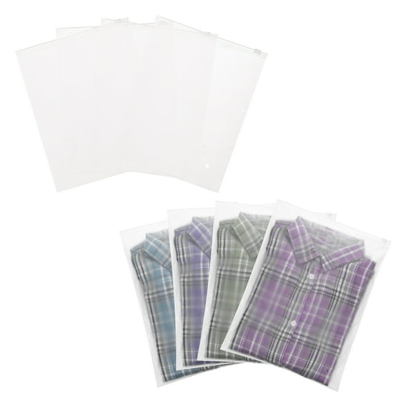 50Pcs 7.87 x 5.91" Frosted Zipper Plastic Apparel Bags for Clothing