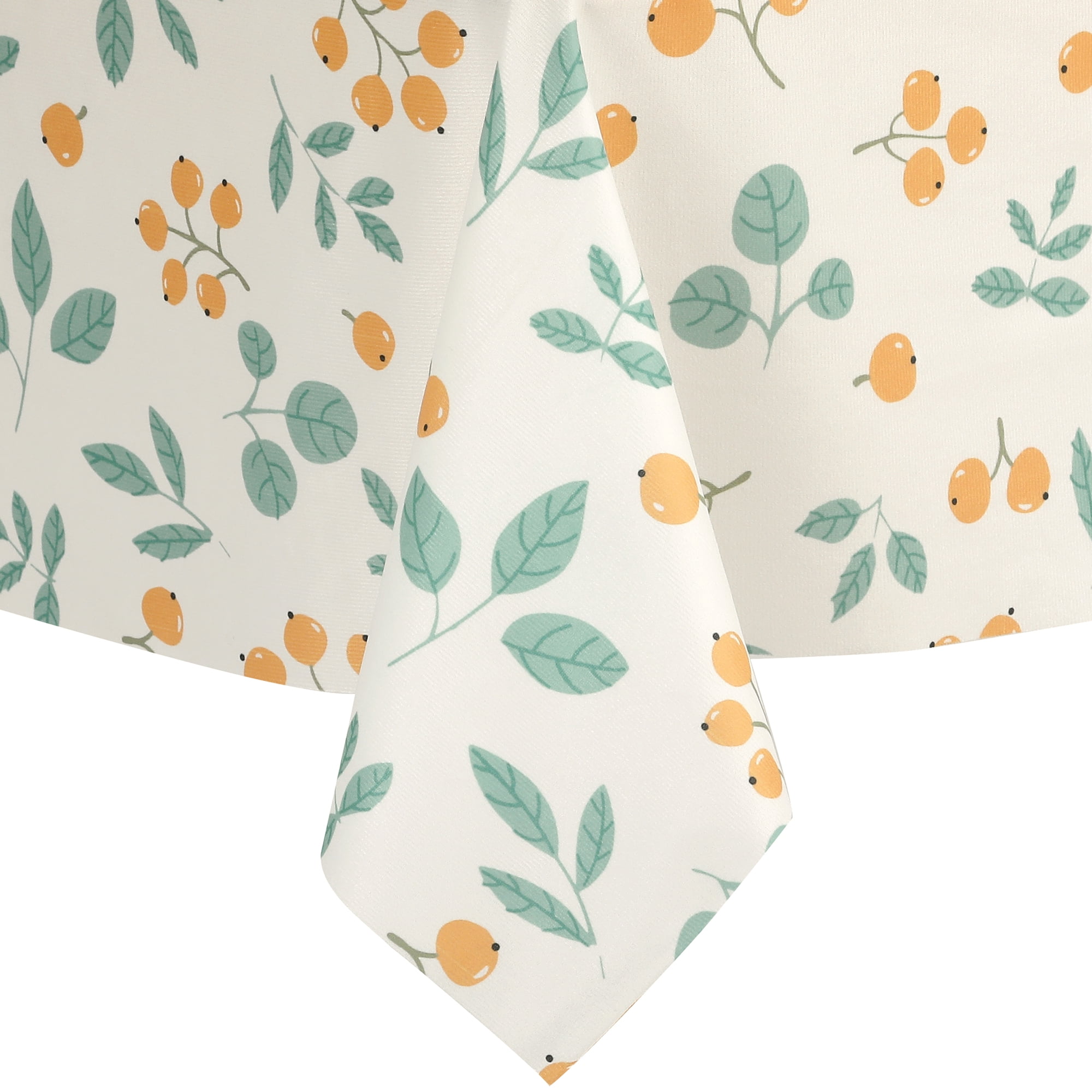 Unique Bargains Rectangle Polyester Waterproof Wrinkle Resistant Washable Soft Tablecloth Loquat 55x55 Inch