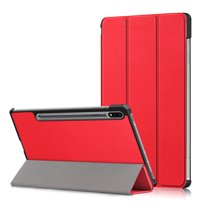 Dteck Slim Fit Case For Samsung Galaxy Tab S7 5G 11-inch Tablet 2020, Lightweight Slim Shell Tri-Fold Stand Cover Flip Case with Auto Wake Sleep, Red