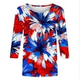 thumbnail image 5 of Cavosen USA Flag Shirts for Women Petite Patriotic 3/4 Sleeve Round Neck Tops American Flag Print T Shirts Lady XL Independence Day Casual Tops Funny 4th of July Tunic Tees 2025 Patriotic Clothes, 5 of 5