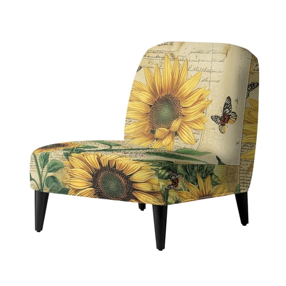 HELLHERO Hummingbird Butterfly Comfortable Armless Accent Chair Protector with Stain Protection, Easy Installation Armless Accent Chair Cover