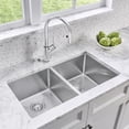 thumbnail image 3 of Quatrus R15 32" 50/50 Double Bowl Undermount Stainless Steel Kitchen Sink, 3 of 3