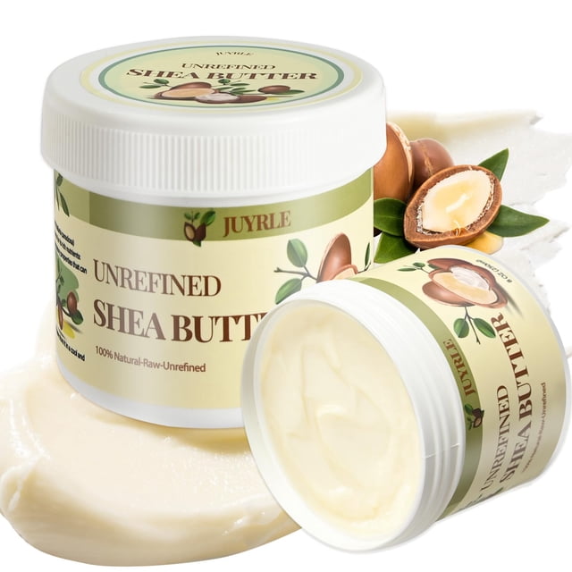 JUYRLE Manteca de karité cruda orgánica - Manteca de karité africana pura y cruda virgen sin refinar para cabello piel extremadamente seca DIY loción corporal hidratante batida manteca corporal para m