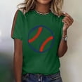 thumbnail image 2 of yunLCZ Women Shirts 2025 Summer Women's Baseball Print T Shirt, 2 of 5