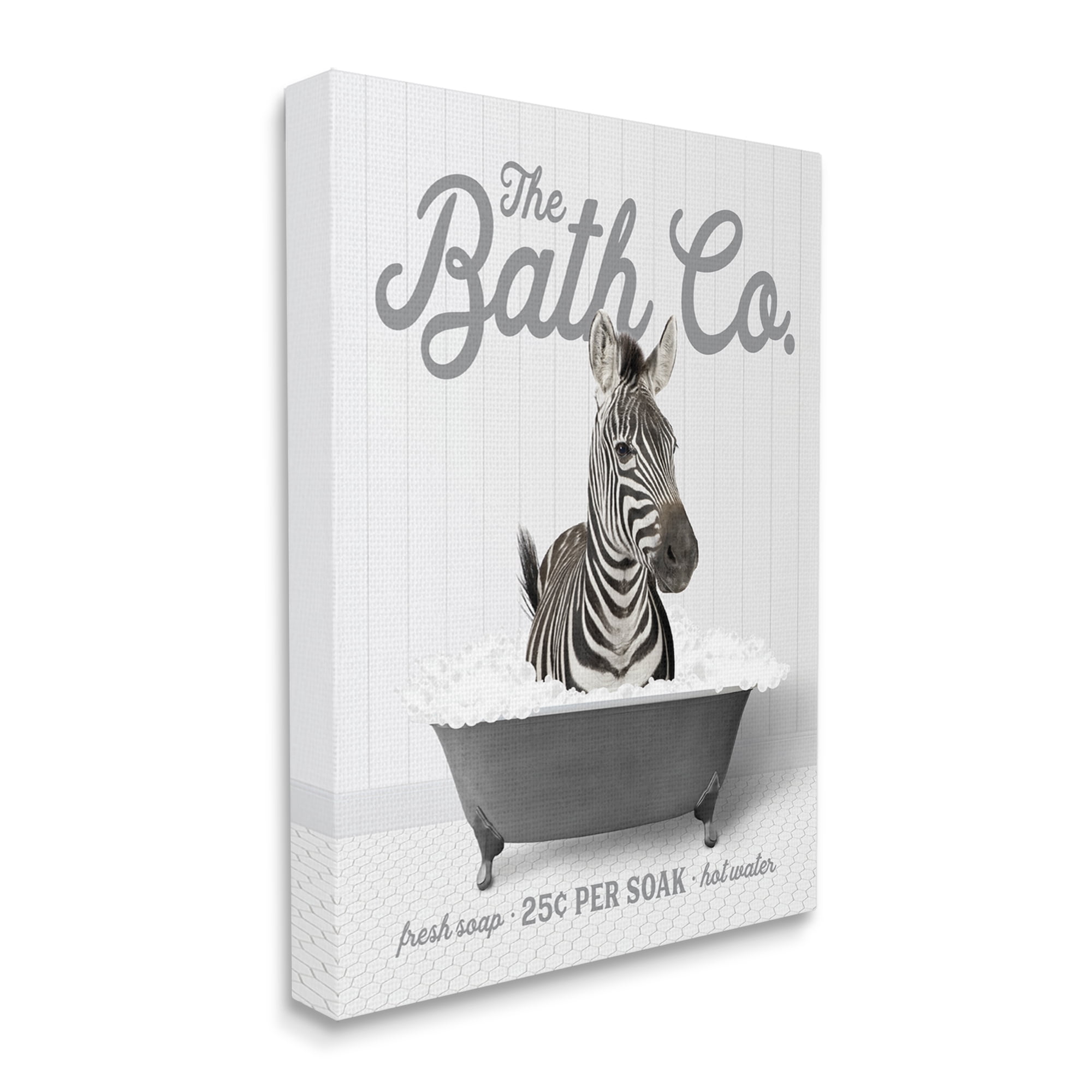 Stupell Industries Bubble Bath Zebra Animals & Insects Painting Gallery Wrapped Canvas Print Wall Art, 30 x 40