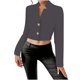 thumbnail image 3 of Blusa de manga larga,Blusa de mujer, jersey de manga larga con cuello vuelto, abrigo de poliéster con botones, cuello en V, estilo informal, para uso diario en casa, sopatenor, 3 of 9