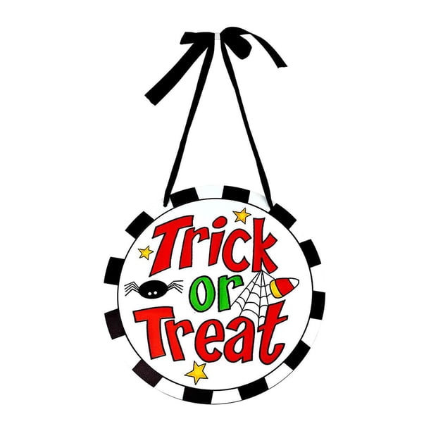 Colgante De Halloween Rick Or Treat Araña Festivo Con Cinta Colgante De Puerta Letrero Colgante De Bienvenida Decoración Para Halloween Fiesta En Casa Jardín 30 Cm Eigraketly HA016591-00