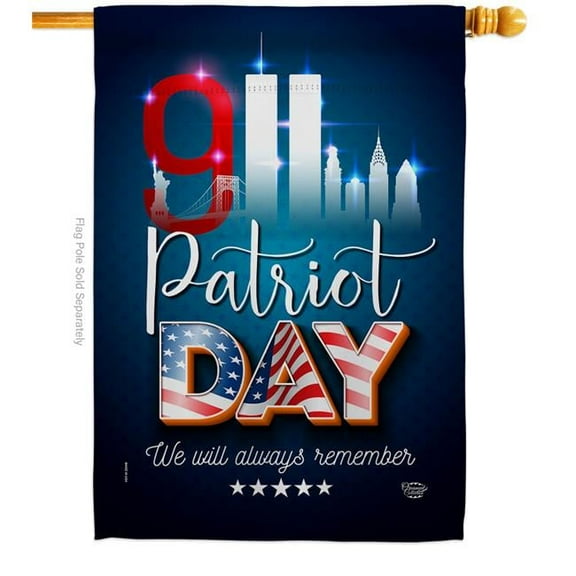 Ornament Collection H192275-BO 28 x 40 in. 911 Remember Honor American Patriot Day Vertical House Flag with Double-Sided Decorative Banner Garden Yard Gift