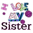 thumbnail image 2 of CafePress - Ilovemysister -  Round Wood Ornament 4", 2 of 2