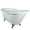 White / Satin Nickel Feet, variant on Aqua Eden 60" Clawfoot Tub Cast Iron Slipper with Feet No Faucet Drillings, White/Oil Rubbed Bronze