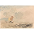 thumbnail image 3 of Joseph Mallord William Turner 14x11 Black Modern Framed Museum Art Print Titled - A Sea Piece, a Rough Sea with a Fishing Boat (1820 to 1830), 3 of 5