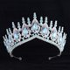 thumbnail image 3 of Zhuge Tiara de boda para novia, diadema de princesa, corona nupcial, joyería para el cabello con diamantes de imitación de cristal, decoración para novia, cumpleaños, graduación, boda (azul), 3 of 4