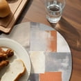 thumbnail image 3 of Burnt Orange Grey Round 15 Inch Placemats Set of 2, Modern Abstract Oil Painting HeatResistant Non Slip Place Mats for Dining Table, Wipeable Braided Kitchen Table Mats for Housewarming, 3 of 9