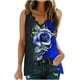 thumbnail image 1 of Blusa sin mangas con estampado de retazos de encaje con cuello en V para mujer Pompotops  lopia999831, 1 of 5