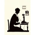 thumbnail image 2 of Parrish, Maxfield 19x24 White Modern Wood Framed Museum Art Print Titled - Homemaker Makes a Phone Call, 2 of 4