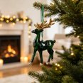 thumbnail image 2 of Clearance! Christmas Ornaments Dark Green Frosted Gradient Decorations, Xmas Tree Hanging Pendants, Seasonal Indoor Outdoor Decor for Christmas Tree Mantel Wall, 2 of 7