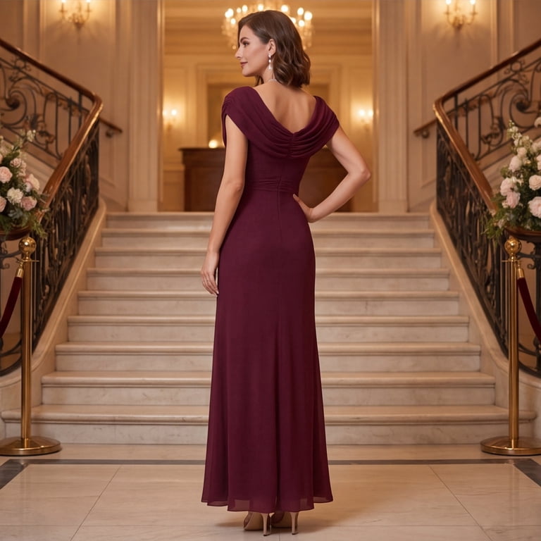 elegant draped neck brown evening maxi dress Women’s Ruched Drape Formal Sleeveless Gown for Party and Event Wear Long Dress White L Color:Citrus Smooth Leather ASOS DESIGN drape detail 153cm This style grazes