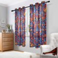 thumbnail image 2 of Yayeee Window Curtains Set of 2 for Living Room Light Filtering 63"x42", Red Geometric Eagle, 2 of 7