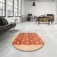 thumbnail image 4 of Ahgly Company Machine Washable Indoor Square Abstract Orange Red Area Rugs, 8' Square, 4 of 7